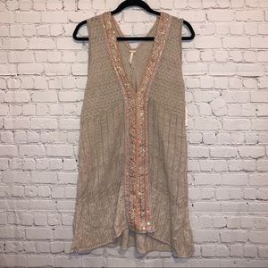 NWT Free People Embellished Combo Tunic Vest